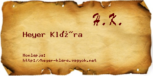 Heyer Klára névjegykártya